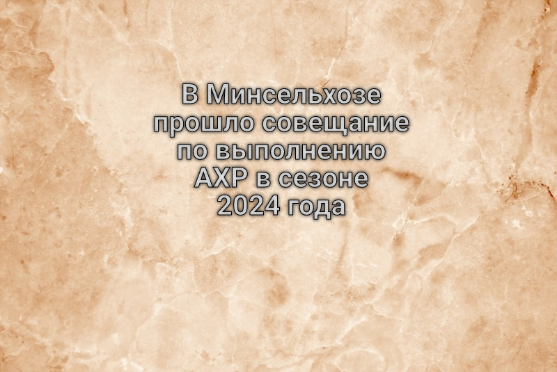В Минсельхозе прошло совещание по выполнению АХР в сезоне 2024 года