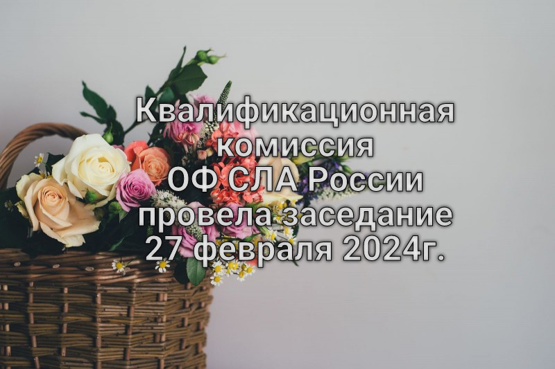 Квалификационная комиссия ОФ СЛА России провела заседание 27 февраля 2024г.