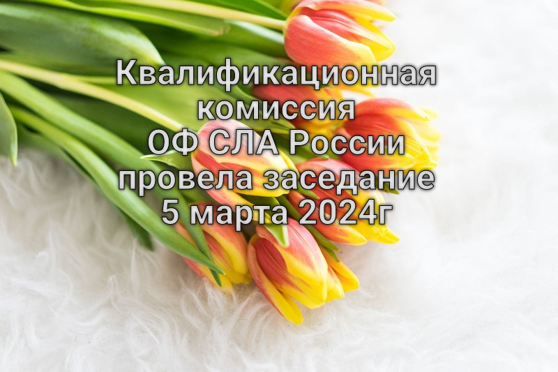 Квалификационная комиссия ОФ СЛА России провела заседание 5 марта 2024г