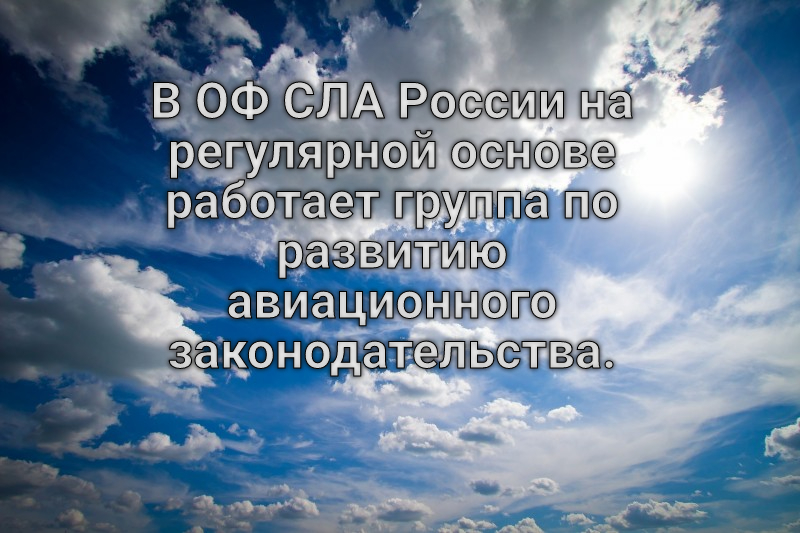 В ОФ СЛА России на регулярной основе работает группа по развитию авиационного законодательства.
