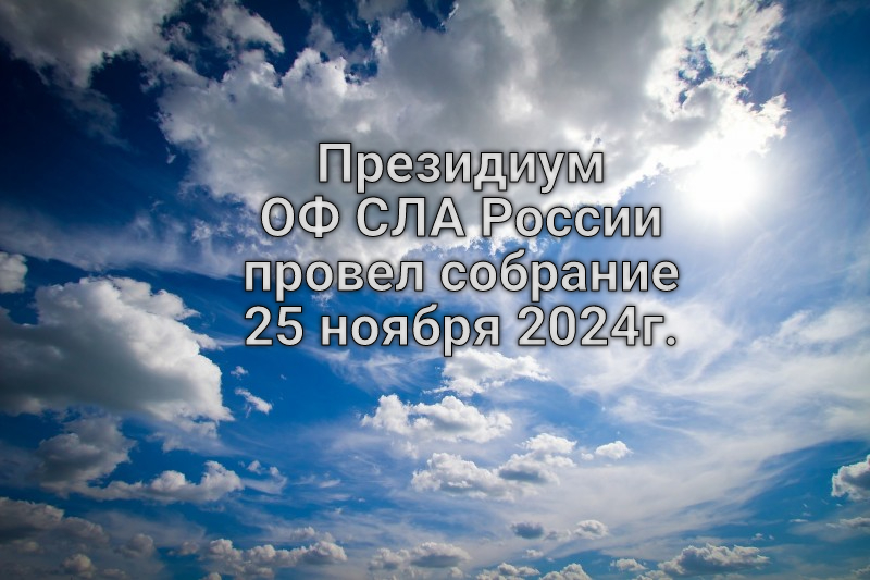 Президиум ОФ СЛА России провел собрание 25 ноября 2024г.